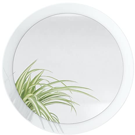 Vladon Spiegel Globe 50 cm, Made in Germany, dekorativer runder Wandspiegel für Flur und Wohnzimmer mit MDF-Rahmen in Weiß Hochglanz
