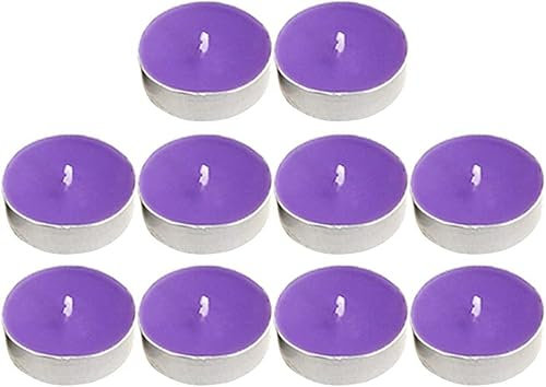 Lot de 10 bougies chauffe-plat, durée de combustion de 2 heures, bougies chauffe-plat, multi-usages, décoration d'intérieur, éclairage coloré pour maison, événement, Noël (violet)