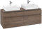Villeroy & Boch Legato Waschtischunterschrank B669, 1400x550x500mm, 2 Waschtische, B66900PD, Farbe: Black Matt Lacquer