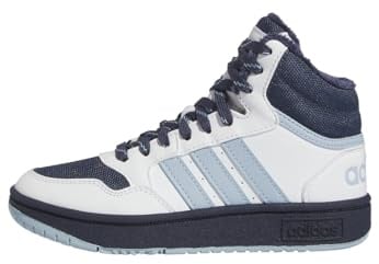 Adidas Unisex Kinder Hoops Mid 3.0 Shoes Kids, Cloud White/Shadow Navy/Wonder Blue, 38 EU