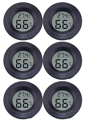 YARNOW 6pc Acryl Reptil Haustier Hygrometer Digitale Feuchtigkeit Meter Für Home Kompakte Tragbare Celsius Display Schwarz