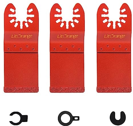 Litorange Multitool Blades Oscillating Multi Tool Carbide End Blades for Grout Removal Mortar Cutting