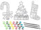 Weihnachts Fensterbilder zum Ausmalen - 3er Set - Malset mit 3 Bildern inklusive Farben und Pinsel - Weihnachtsdeko Fensterdekoration zum selbst Gestalten Ausmalbild Komplett Set mit 3 Motiven