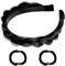 1 bandeau tressé moelleux et 2 accessoires de cheveux élastiques avec lettres, large bandeau rembourré, bandeau en tresse de perruque, bandeau invisible moelleux (noir)