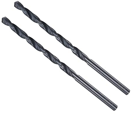 CoCud Torsion Foret Mèches, 6,8 mm Perçage Diamètre, Noir Oxyde Élevé Vitesse Acier Extra Long Droit Tige - (Applications: pour Inox Acier Alliage Métal), 2-Pièces