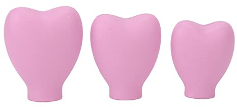 3 Pièces Protecteur de Pinceau de Maquillage Couvercle de Pinceau de Maquillage Voyage, Capuchon de de Pinceau Cosmétique Mignon en Forme de Coeur en Silicone Portable
