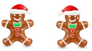 GNOCE Schmuck Damen Ohrringe Weihnachten Elch Ohrstecker 925 Sterling Silber Ohrstecker mit Zirkonia Diamant Für Teen Mädchen Braut Frauen Schmuck (Lebkuchenmann)