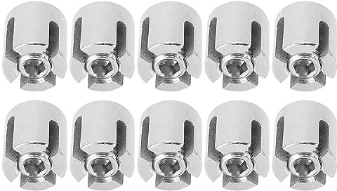 Kreuzkabelklemme, 10 Stück Drahtseilklemmen, Edelstahl-Drahtgeländerklemme, Drahtseil-Kreuzklemmenverschluss für den Innen- und Außenbereich (M8 3mm)