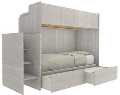 MOBILFINO CAMERETTE Woody Etagenbett mit Bettkasten und Bettkasten mit ausziehbaren Schubladen