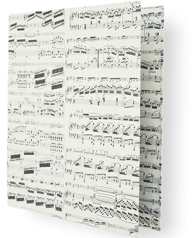 libralides - Ringordner DIN A4 handgemacht Musik-Noten 2-Ring mit Motiv/Muster für 200 Blatt (schmal) - Ringbuchordner für Papier, Folien & Dokumente - Ideal als Notenordner