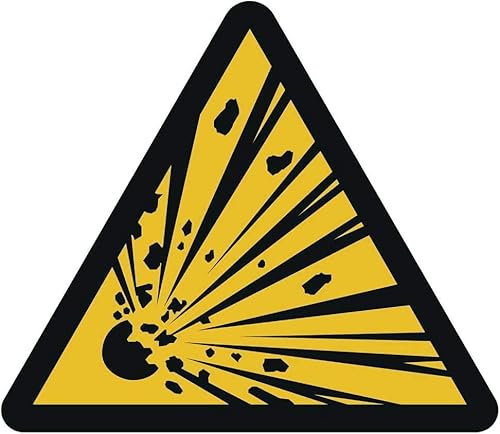 Warnung vor explosionsgefährlichen Stoffen Aufkleber Ø 10 cm gemäß ISO 7010, ASR A1.3 (wetterfest)