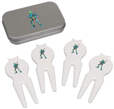 Azeeda 'Rockin' Rainbow Robot' Golf Divot Tool/Repair Fork Gift Set (GO00061429)