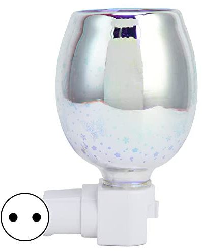 Fafeicy Chauffe-Cire électrique, Chauffe-Cire 3D Enfichable, Fondeur de Bougies électrique sans Fumée, Veilleuse en Verre, Diffuseurs d'Huile Parfumée pour Chambre à Coucher, Lampes à