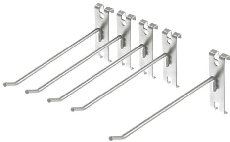 Oshhni 5 Stück Wandhaken, Haken für Gitter, Wandpaneel, Zubehör für, Silber 20cm