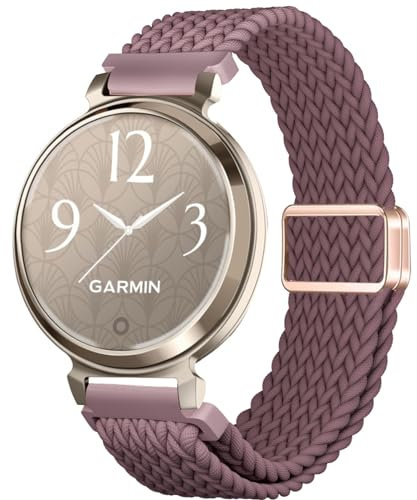 CUNUJIX Magnetic Braided Watch Bands Compatible with Garmin Lily 2/Lily 2 Classic/Active, Loop Stretchy Nylon Elastic Fabric Strap for Garmin Lily 2 Women