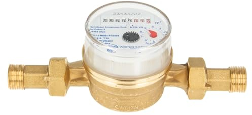 Einstrahlzähler ETK Kombi-Set (Kaltwasser) bis 30 Grad Länge 110 mm, inkl. Verschraubungen 3/4 Zoll x 1/2 Zoll AG