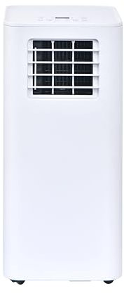 2 in 1 Eurus Breeze Portable Air Conditioner, 9000 BTU Portable air conditioner (room area 300 sq ft), 40 L/day dehumidifier. Auto swing, 2 fan speeds & auto mode. Smart sleep mode & timer.