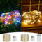 MOLVCE Lichterkette Batterie 2 Stück, 100LED 10Meter Silbernedraht Micro Lichterkette Batterie mit 12 Modi, Fernbedienung und Timer, Led Lichterkette für Weihnachten, Garten, Party, Multicolor