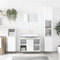 Sufrk Juego de Muebles de baño 3 pzas Madera contrachapada Blanco Mueble Lavabo Fondo Reducido - 3190291