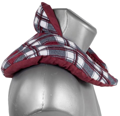 Nackenhörnchen mit Stehkragen - Lein + Lavendel - Nackenkissen Aroma Wärmekissen mit Lavendelblüten Flanell karo-rot