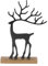 EGLO LIVING Deko Rentier Baliguian, Tischdeko Weihnachten Wohnzimmer, Weihnachtsfigur Hirsch REH, Weihnachtsdeko aus Metall in Schwarz und Holz in Natur, H 25,5 cm