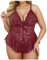 Sunfashion Netz Dessous in Übergröße, Unterwäsche, tiefer V-Pyjama Dessous Slip Schwarz (XXXXXL) sexy Dessous Damen für Sex dessou Dessous sexy