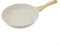 Sartenes antiadherentes, mango de aluminio y madera, sartenes Nti-Scratch, sartenes antiadherentes, sartén de piedra, para todas las estufas, blanco (24 cm)