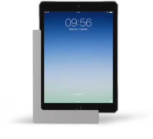 TabLines Wandhalterung TWP043 mit Ladefunktion kompatibel mit iPad mini 7 (A17 Pro) (Silber)