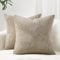 Topfinel 2er Set Taupe Kordsamt Kissenbezug 60x60CM Windmühle Streifen Muster Weich Kissenhülle Dekokissenbezug Sofakissen Dekokissen Boho Deko für Sofa Schlafzimmer Wohnzimmer Balkon
