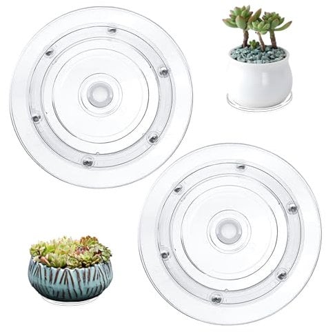 2 Stück Drehscheibe Drehbarer Universal,Drehteller Tisch,15cm Universal Transparent Drehplatte,360 Grad Rotierende Drehplattform,Mehrzweck Tischdrehteller,Für Laptops Monitor TV Lautsprecher Handwerk