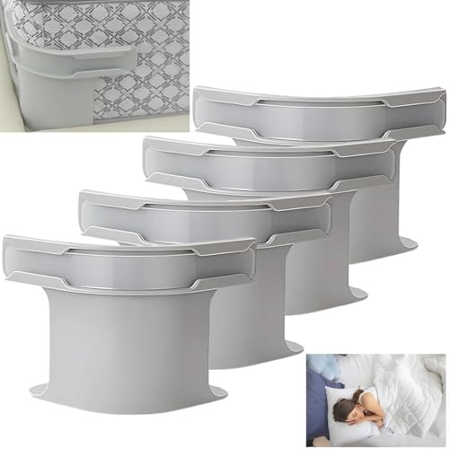 Tbczvx 4 Pcs Bed Sheet Holder, Sheet Holders for Bedding, Grey Bed Sheet Clips with Transparent Fixing Strip, Sheet Locks Suitable for Hotel Bedroom Guest Room Mattress Protectors/Bedding/Blankets