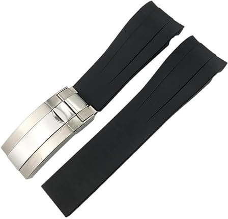 DASEB Kautschukarmband 21 mm 22 mm passend für Rolex DEEPSEA Sea-Dweller Submariner Blau Schwarz Wasserdichtes Sport-Silikon-Uhrenarmband(Black,44mm DEEPSEA)