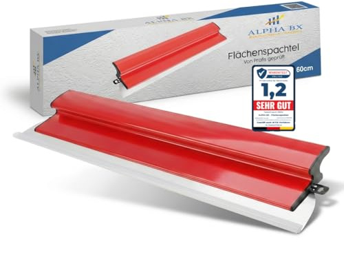 ALPHA BX - Profi Flächenspachtel 60 cm mit Edelstahlklinge & integriertem Tapetenentferner - Z Spachtel – vielseitiges Trockenbauwerkzeug für präzise Wandgestaltung und Bauarbeiten