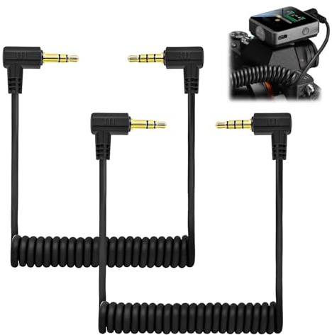 2 PCS 3.5mm Microphone Cable, 3.5 Mm Audio Cable Compatible with DJI Mic 2 & Rode Microphone Wireless Pro, Conveniently Using for Interview, Vlog, Stage, Presenters, Interviewers, Broadcasters