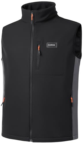 Voyagile Gilet sans Manches Softshell Homme Coupe-vent Doublé Polaire sans | Col Montant, Coupe-vent,Résistant à l'eau,3 Poches Zippées,Deux poches intérieures,Camouflage Disponible,Outdoor et Chasse