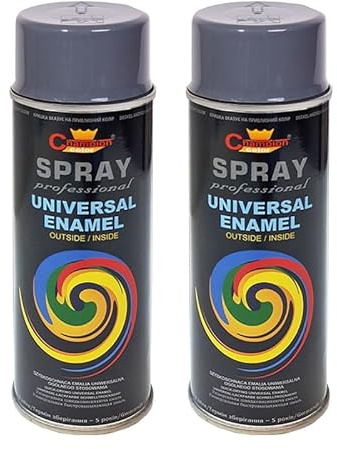 VE-INDUSTRIES Lackspray nach RAL 2er Sparpack Spraydose 400ml Buntlack für Holz, Metall (Graphitgrau - RAL 7024)