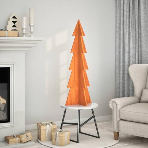 YUTAASU Albero di Natale in Legno Massello 112 cm, Decorazione Festiva Rustica per Casa e Ufficio, Base Stabile 40x40 cm, Ideale per Calendario Avvento Fai da Te
