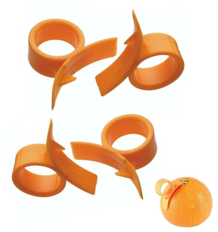 4 Pack Orange Peeler with Safe Easy Use – Citrus Tool for Kitchen Prep | Compact Orange Peeler for Citrus Preparation, ideal for Baking, Cooking, Cocktails, lightweight with Multi-Purpose Design