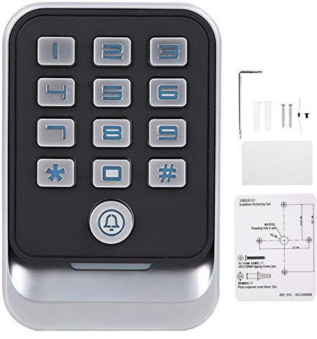 125KHz RFID Door Access Controller, Access Control System with Backlit Keyboard, IP67 Waterproof Wiegand26/34 Keypad Door Entry, Compatible with ID Card for Home Office Security