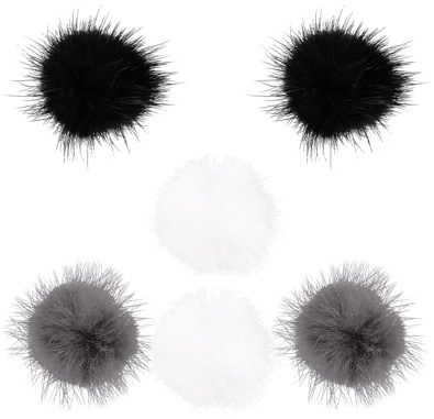 IDEANATEGRATE 6Pcs Boules Décoratives à Ongles en Peluche Noire Aimantée, Décoration Détachable pour Manucure Élégante et Charmante, Accessoire DIY pour Ongles