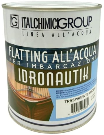 Flatting all’Acqua Trasparente Lucido 750 ml per Legno – Vernice Protettiva per Esterni e Imbarcazioni, Resistente ad Acqua e Agenti Atmosferici