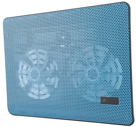 Tbest Laptop Cooling Pad with Dual Quiet Fans 15dB Ergonomic Stand Portable Metal Mesh Cooler for Gaming & Office Laptops Up to 17 Inches