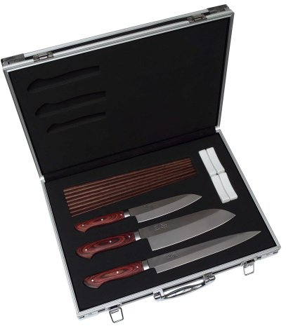Zweibrüder Sushi Messer-Koffer 16-teilig - 3 Messer + Zubehör