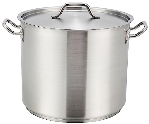 Winware Suppentopf mit Deckel, Edelstahl, 8 l