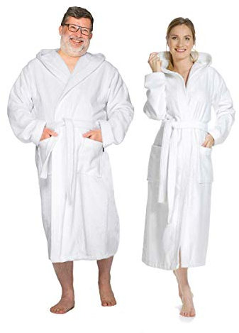 WeWo fashion Frottier Damen Kapuzenmantel Weiss 3004 XL