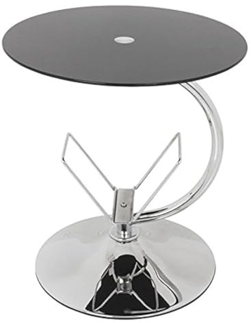 mahara Black Glass Decorative End Table Side Table Coffee Table, Round, 45cm x 45cm, for Living Rooms, Lounges, Study, etc