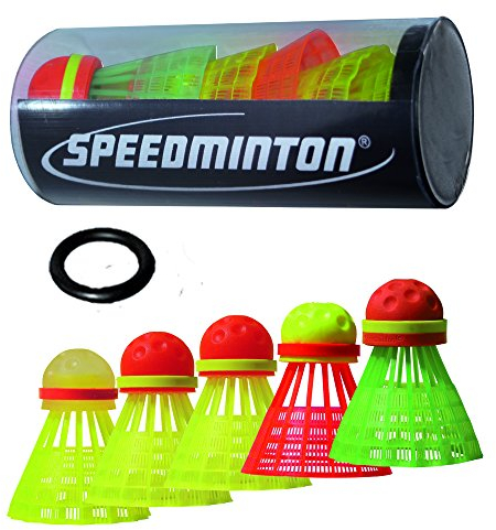 Speedminton Mix 5pk Speeder Tube - incl. 5 different Birdies for Speed Badminton/Crossminton for Outdoor Games (SM03-100-5)
