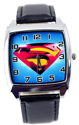 Quarzuhr Heroes, schwarzes Armband aus echtem Leder Fans von Helden