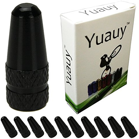 10 Metall-Staubschutzkappen von Yuauy für Presta-Fahrradventile, Schwarz