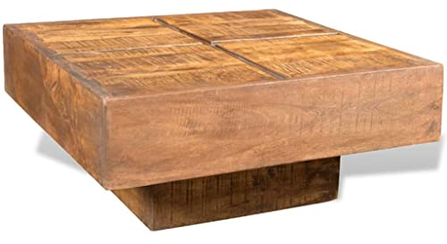 vidaXL Beistelltisch Kaffeetisch Antik Mangoholz braun quadratisch